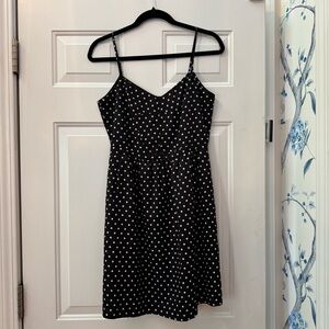 J. Crew Black and White Spaghetti Strap Mini Dress